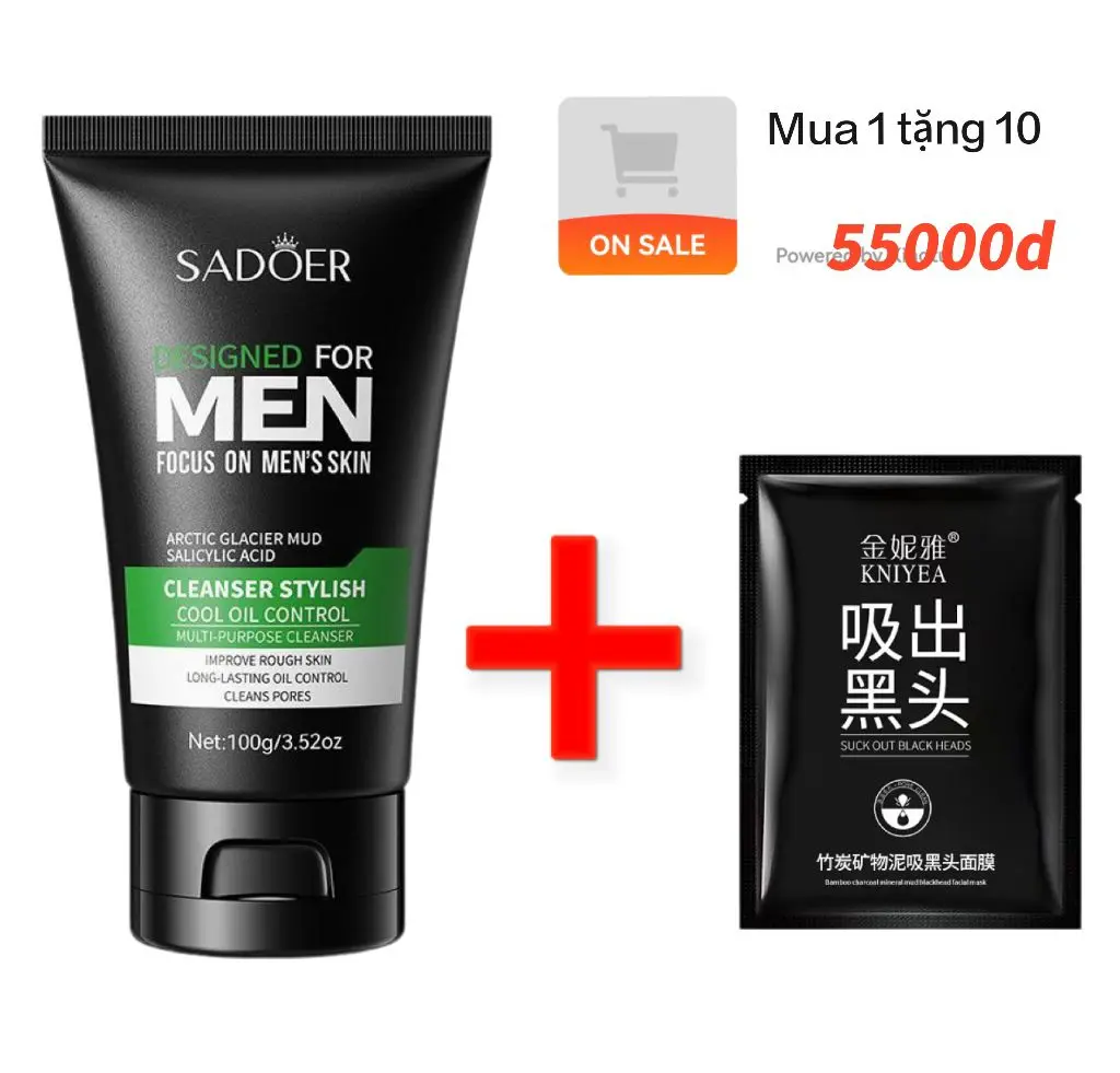 【Mua 1 tặng 10】Sữa Rửa Mặt Cho Nam, Sadoer Ngầu, Làm Sạch Đa Tác Dụng, G, Cho Nam Tẩy Trang