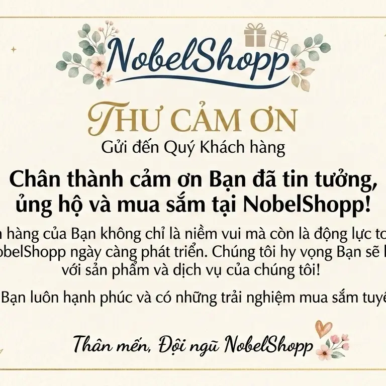 Thư cảm ơn khách hàng đã tin tưởng và ủng hộ