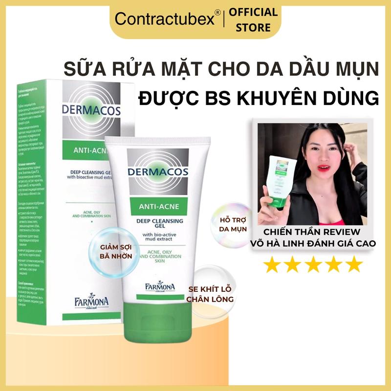  Sữa rửa mặt Dermacos Ba Lan 150ml dùng cho da dầu da mụn cả da nhạy cảm giúp se khít lỗ chân lông giảm tiết bã nhờn 
