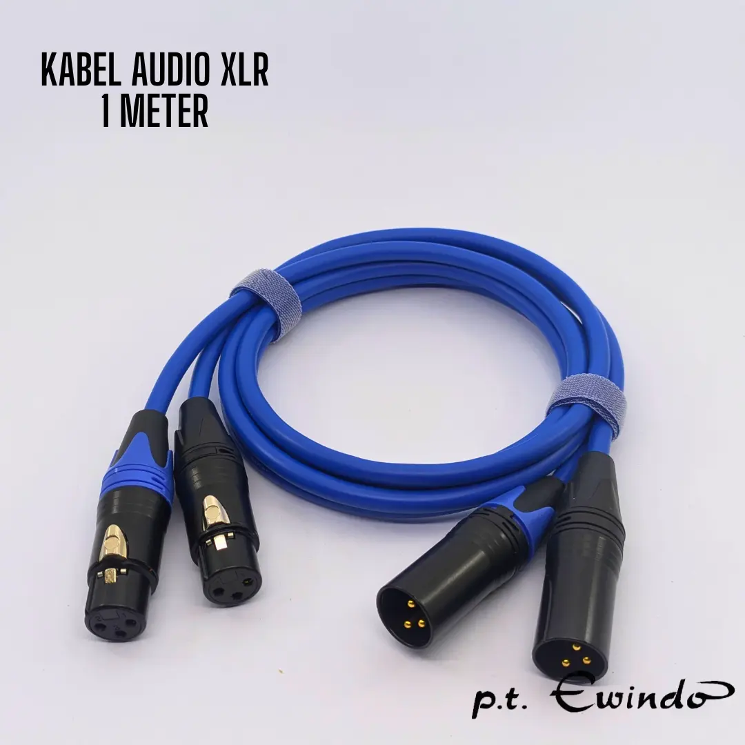 Terlaris Kabel Set Mixer Ke Power XLR Male XLR Female Kabel Biru Canare/Sinar PT Ewindo 1 Meter Termurah