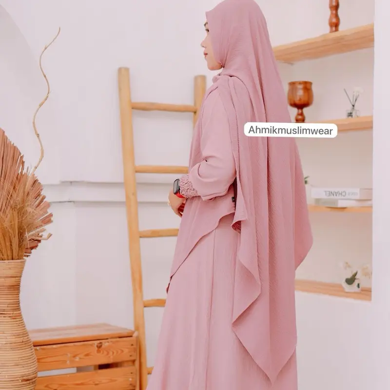 Pashtan jumbo zipper pashmina instan resleting khimar instan simpel 5