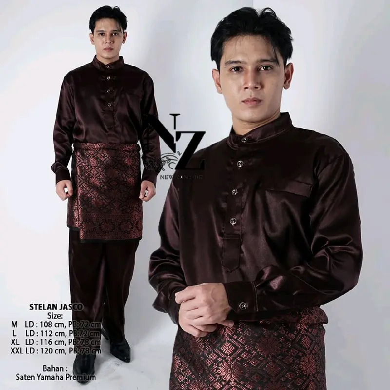 SETELAN TELUK BALANGA BAJU TANGAN MANSET DAN CELANA FREE SONGKET 0