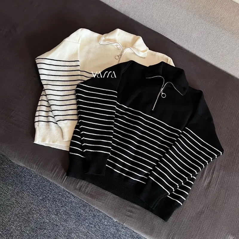 ZOYA KNIT SWEATER ZIPPER OVERSIZE 0
