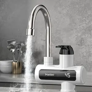 Kran Air Panas Instan Elektrik Digital Pemanas Air Keran Dapur Kamar Mandi Tampilan Suhu LED