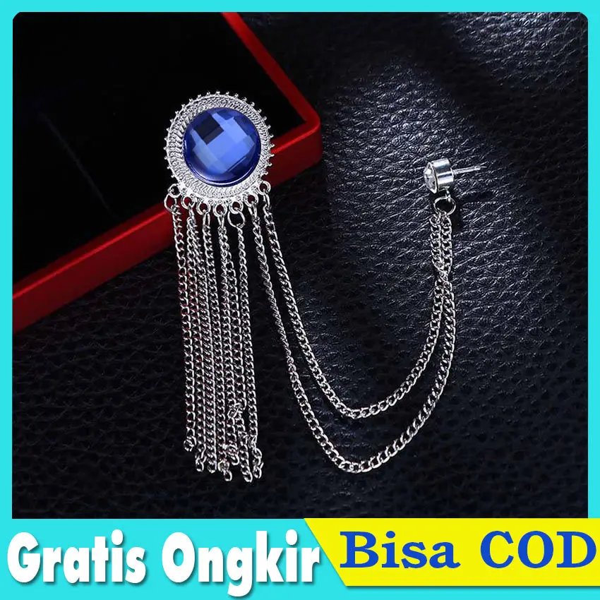 Pin Bros Kerah Kemeja Rantai Rumbai Lapel Pin Bros Premium Accessories Bros Pin Rantai Rumbai