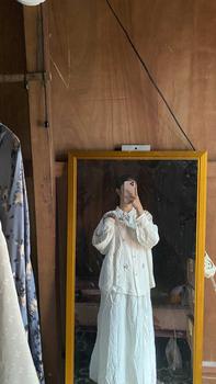 Product Review of CLARA One Set Wanita Payet Mewah Linen Setelan Atasan Rok Kekinian from W**i 0