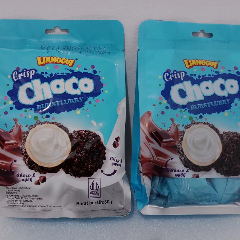 Lianggui Choco Burstlurry Wafer Rasa Kelapa Coklat Chocolate Food Snacks Cokelat 1