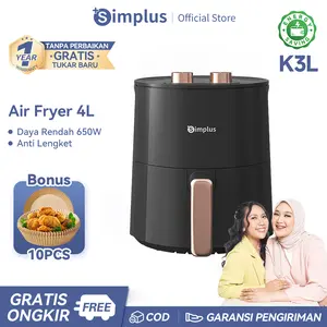 【Exclusive IschaIndyOfc】Simplus Air Fryer Low Watt 650W Kapasitas 4L/ Penggorengan Tanpa Minyak Peralatan Multifungsi Bergaransi Satu Tahun KQZG007KOL