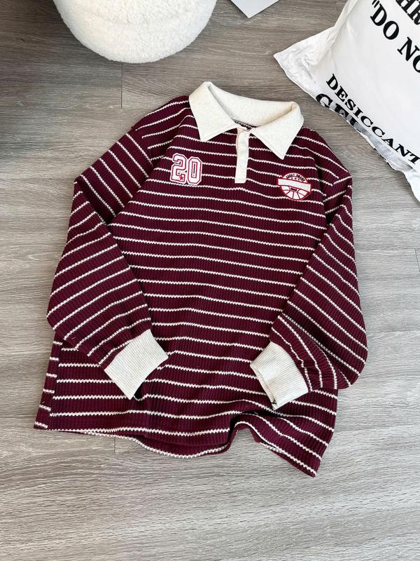  Áo kẻ len dáng xuông unisex 