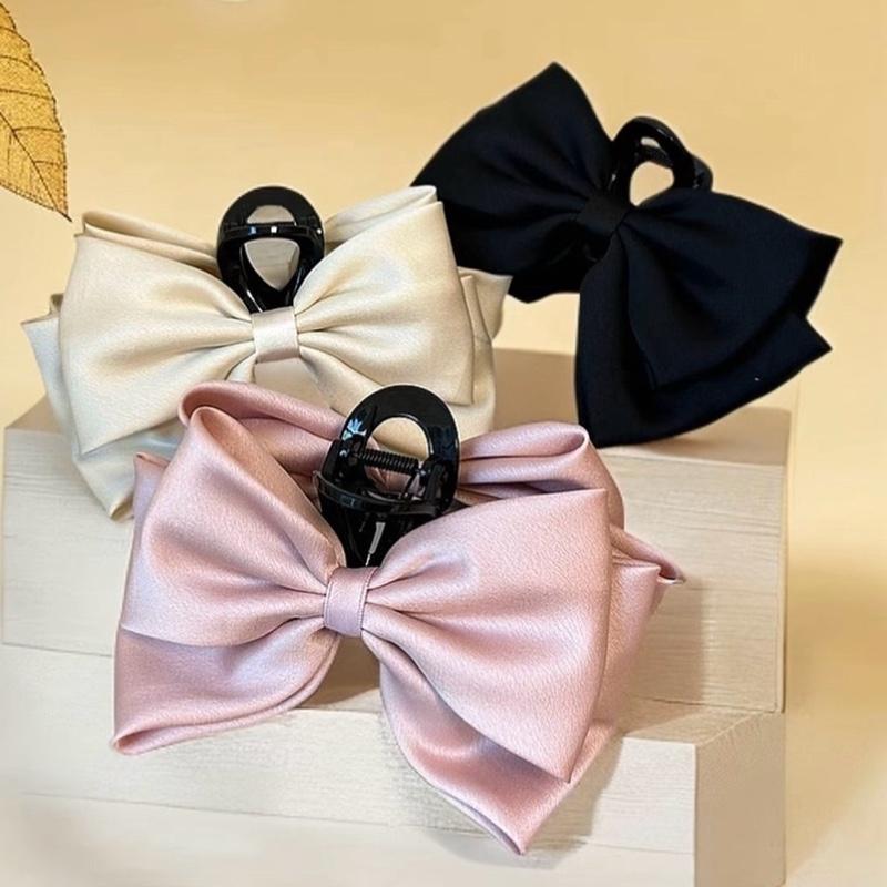 Q23 Kẹp ngoạm tóc size Thắt Nơ bản to  Phong Cách Pháp Đơn Giản Hợp Thời Trang