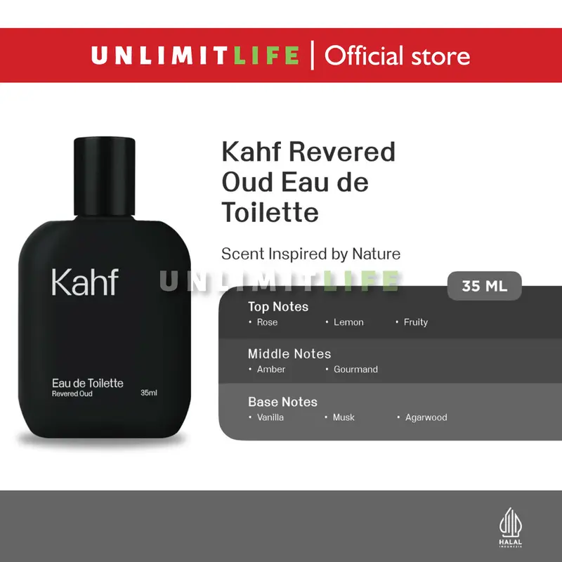 Kahf Revered Oud Eau De Toilette (Hitam) 35 ml Eau De Toilette (Hitam)
