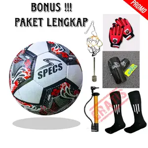 Bola sepak pildun paket lengkap, bola kaki anak gratis alat pompa, sarung tangan, deker. Ball Outdoor