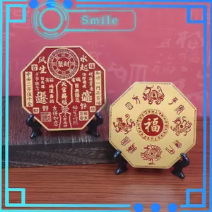 8*8CM Koin Fengshui Dekorasi Fengsui Feng Shui Toko Rumah Kantor Universal Koin Keberuntungan Feng Shui Bahan Kuningan