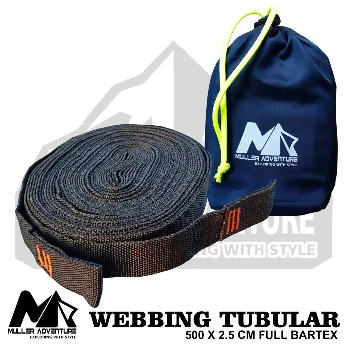 tali hammock webbing tubular full bartex 500 x 2.5 cm sepasang webbing 0
