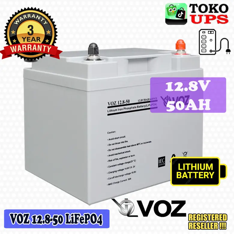 Voz Baterai Lithium LifePO4 12.8V 50AH VOZ LifePO4 Lithium 12.8V 50AH Garansi 3 Tahun