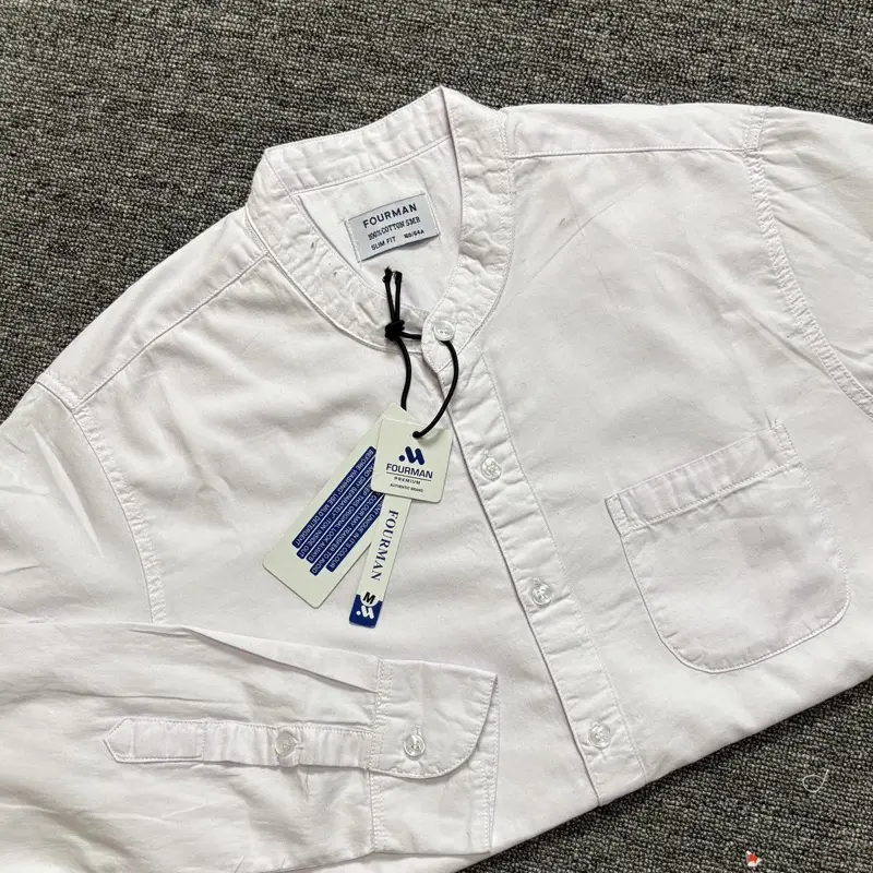 FOURMAN | Kemeja Panjang Sanghai Polos | Kemja Panjang Casual | Kemeja Panjang Pria | Katun Tuwil swiding Putih Formal