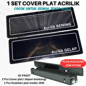 Cover Plat Mobil Tatakan Plat Mobil Acrilik Riben Plus Dudukan JDM