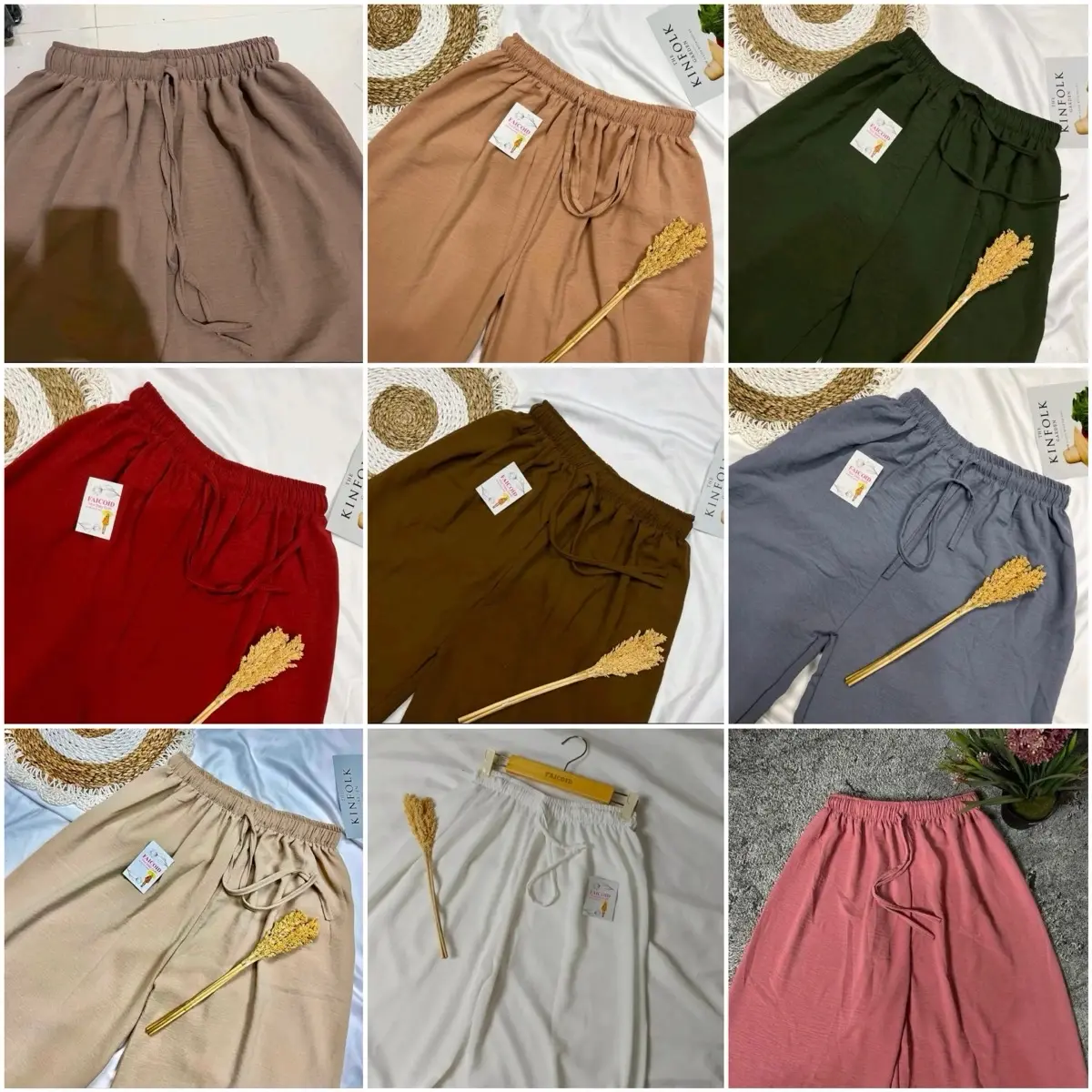 CELANA KULOT PANJANG CRINGKLE AIRFLOW WANITA HIGHWAIST PREMIUM VARIASI TALI KARET MELAR