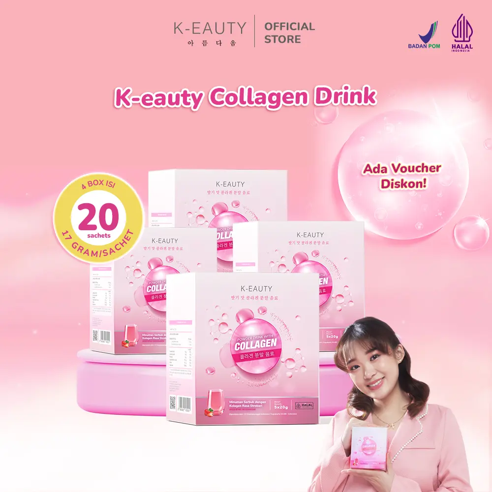 K-EAUTY Collagen Drink | Paket Mingguan 20 Sachet | Minuman Kolagen Pencerah Kulit