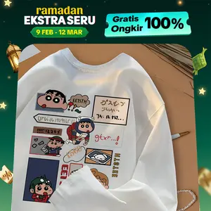 Tshirt Kaos Lengan Panjang | Gambar Kartun Shinchan | Cocok Untuk Daily | Bahan Cotton