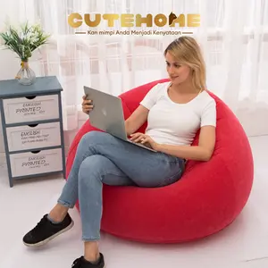 Free Pompa Bean Bag Dewasa Single Sofa Minimalis Sofa Millenial Bean Bag Portabel Sofa Santai Angin Waterproof Furniture Pompa Gratis Tahan Lama Material Ramah Lingkungan Berbahan Dasar Tumbuhan Daya Tampung Hingga 400 Kg