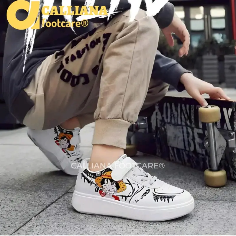 Sepatu Sneakers Sekolah Anak-Anak One Piece Luffy Fashion Trendy 3