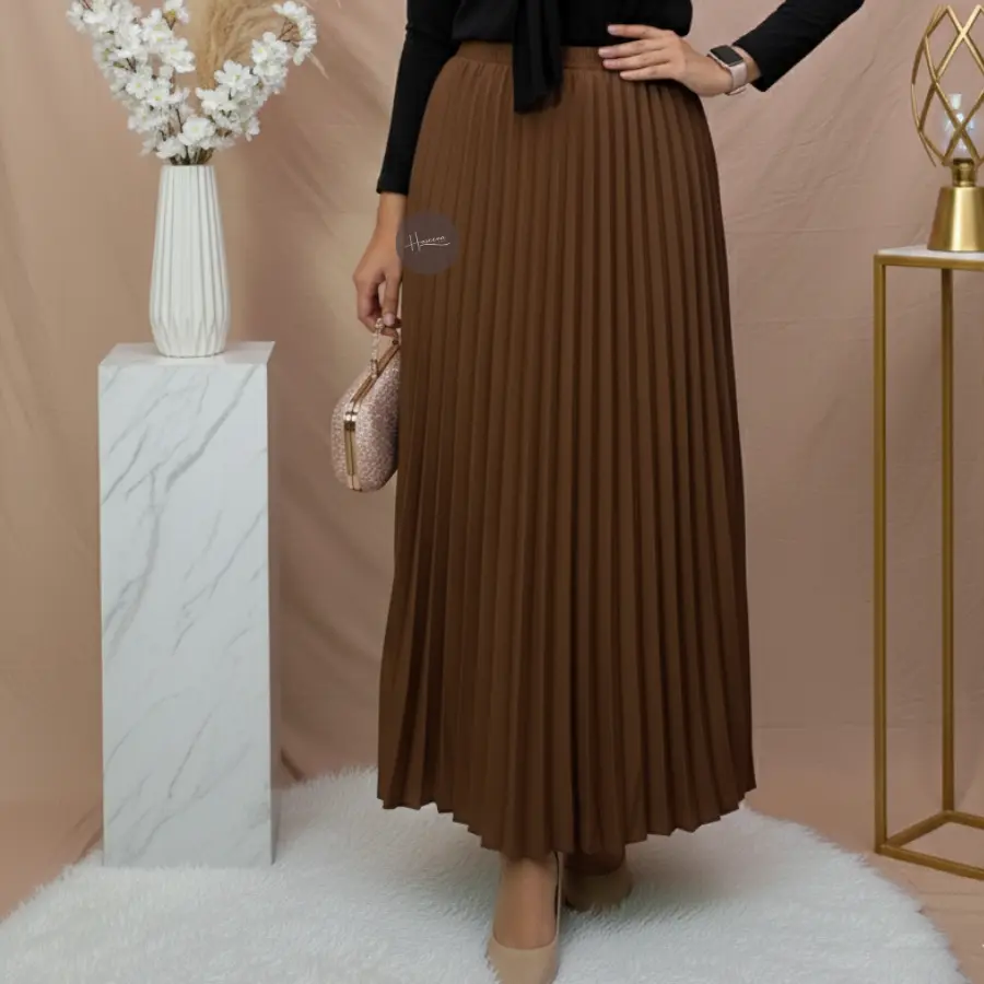 Haseena Rok Plisket Naira Polos Hyget Premium Bawahan Wanita Plisket Pleats Skirt Muslim Panjang
