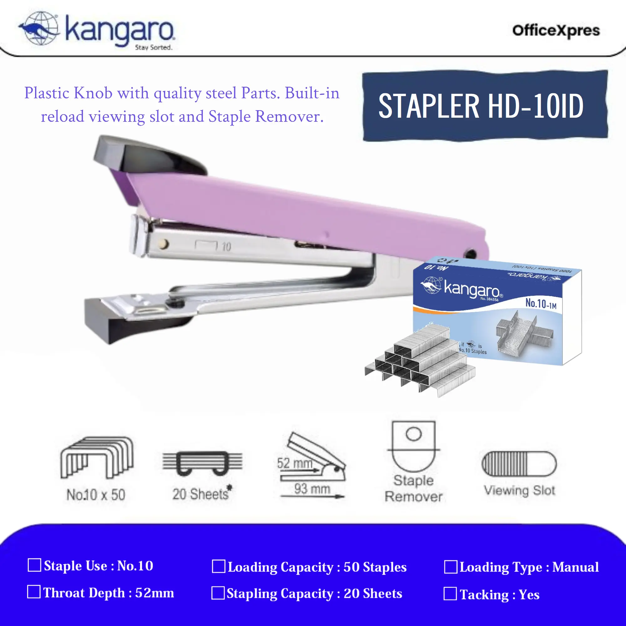 Hekter / Jepretan / Stapler HD 10 ID Kangaro Sejenis Stapler MAX HD 10 Joyko Stationery