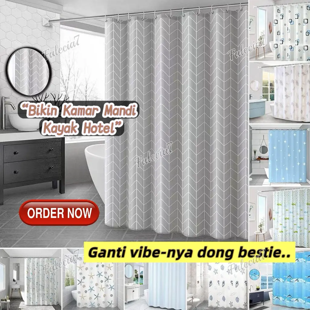 BEST SELLER Cod - F77 Tirai Kamar Mandi / Tirai Toilet / Gorden Kamar Mandi Pembatas Kamar Mandi / Horden kamar mandi