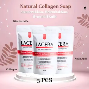 BELI 3 PCS LEBIH HEMAT - Lacera Natural Collagen Soap 100g Brightening whitening Sabun Pencerah Wajah Badan