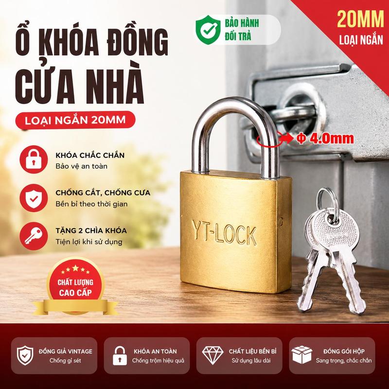 Siêu bền, Ổ khóa cửa bấm tri vàng theo công nghệ Nhật Bản chịu lực cực kỳ chắc…