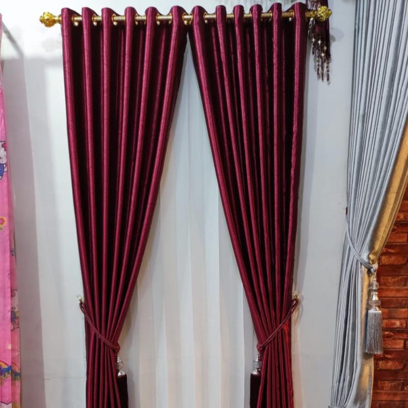 Gorden polos minimalis bahan blackout untuk pintu dan jendela Tali 8