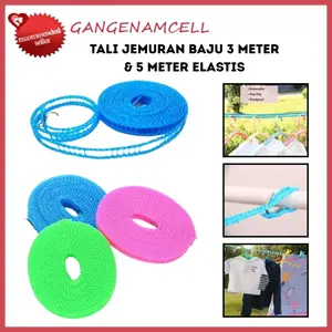 Tali Jemuran 5 meter Super Praktis / Clothesline Gantungan Baju Serbaguna