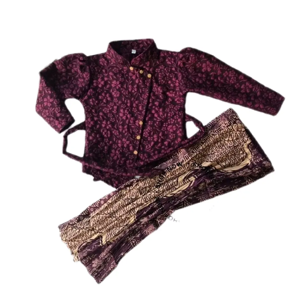 Setelan kebaya anak janggan rok plisket moderen usia 3-14 tahun Fashion