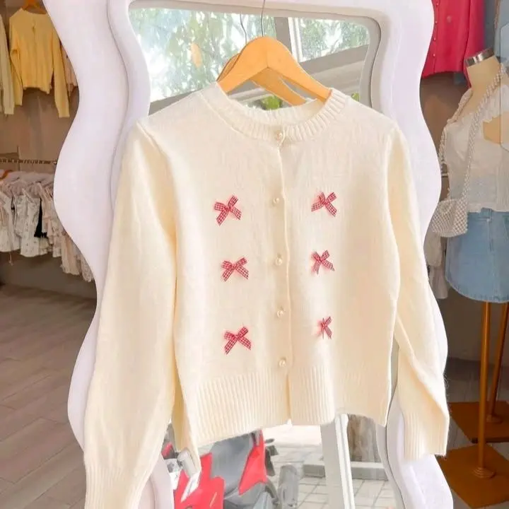 Atasan Wanita Rajut Carding Model Cardigan - Top, Crop, Dewasa, Kancing, Panjang, Outer, Knitwear, Casual, Baju Kardigan 3