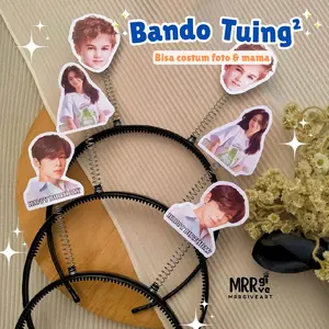 Bando Tuing-Tuing costum wajah / aksesoris kepala / Ulang tahun / birthday / cetak / nama / bando per / K-Pop / konser Headband