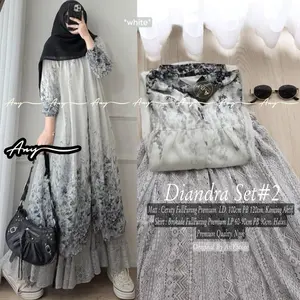 One Set Tunik Embroidery Rok Bruklat Raya Series Setelan Wanita Lebaran Zoya Rika Yohana Chana Kloe Erwina Muslim