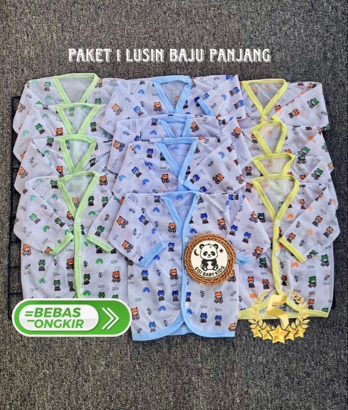 Special promo 12 pcs baju bayi tangan panjang motif Fullprint pelangi laki-laki & perempuan Katun Special promo 12 pcs baju bayi tangan panjang motif Fullprint pelangi laki-laki & perempuan Katun