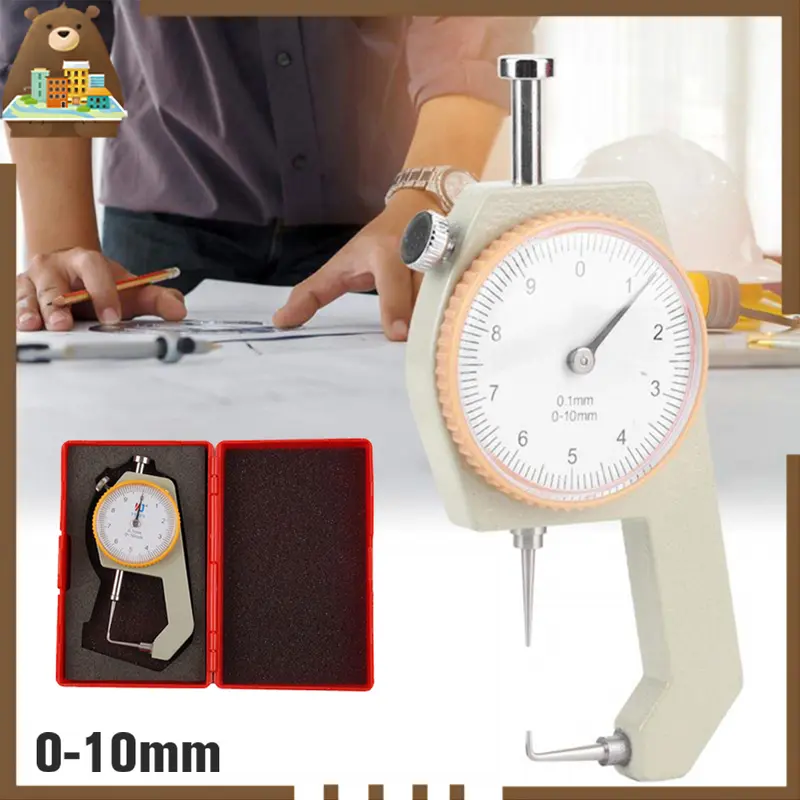 0-10mm Thickness Gauge Resolusi 0.1mm Alat Ukur Ketebalan Kertas Dan Plastik Tester Meter Utk Leather Craft 0