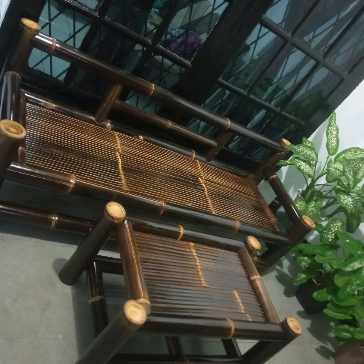 bale bambu hitam/ kursi bambu furniture