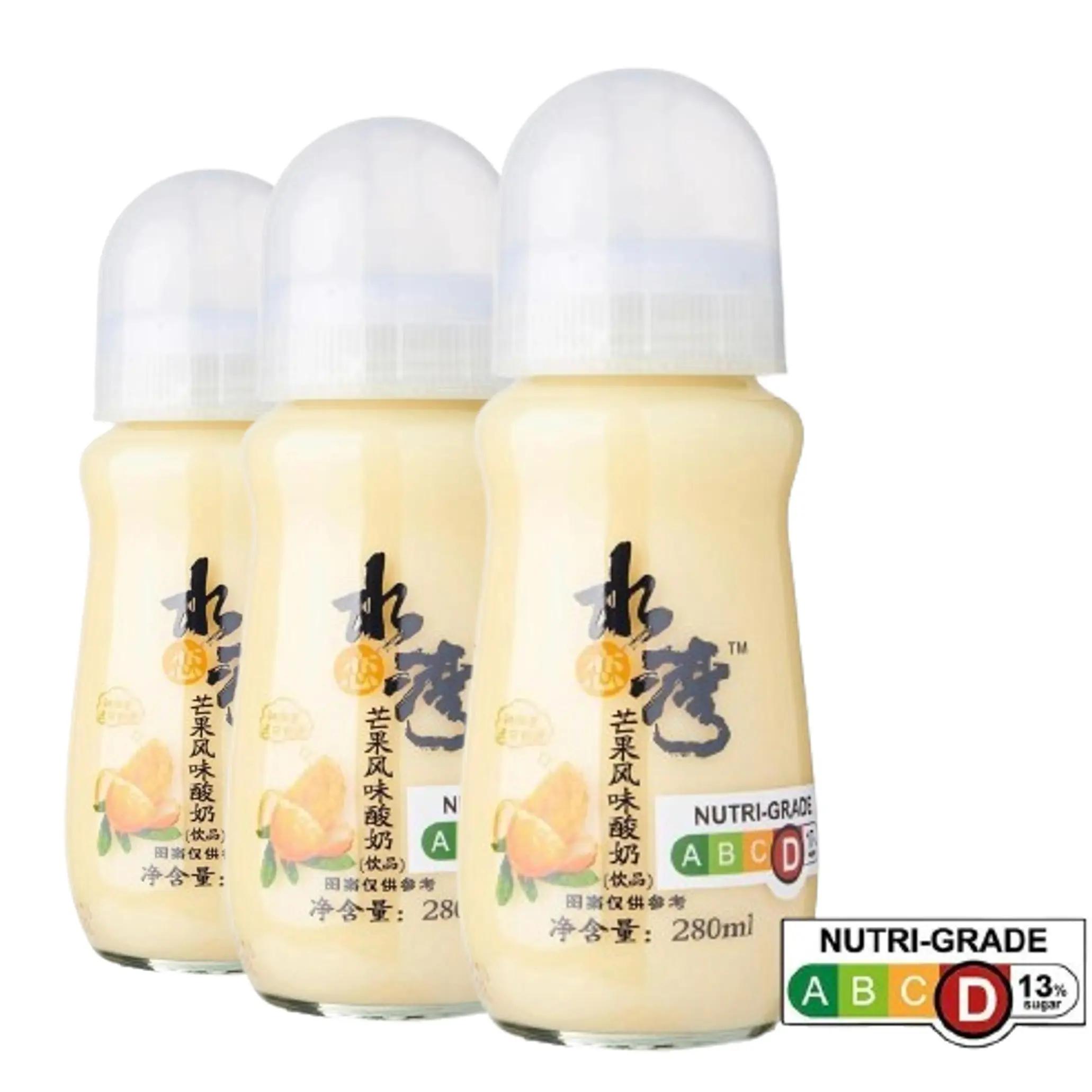 Shui Lian Wan Mango Flavoured Yoghurt Drink 3 Bottles x 280ML