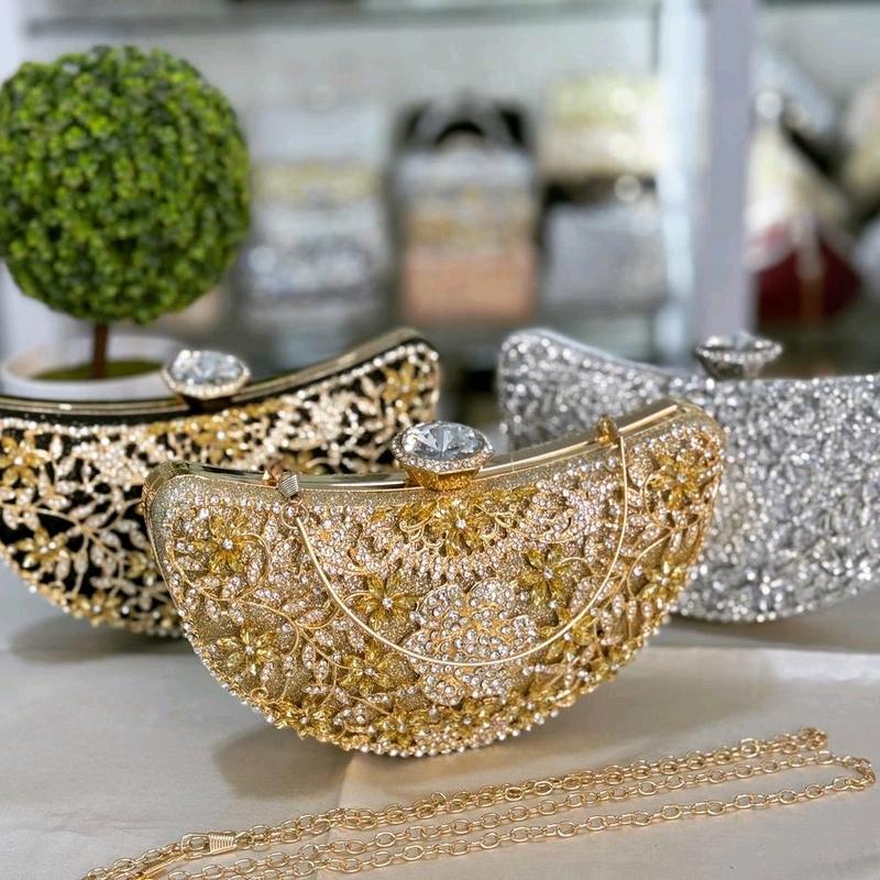 Tas Pesta LYDIA Embellished Crystal Box Clutch Wanita 8