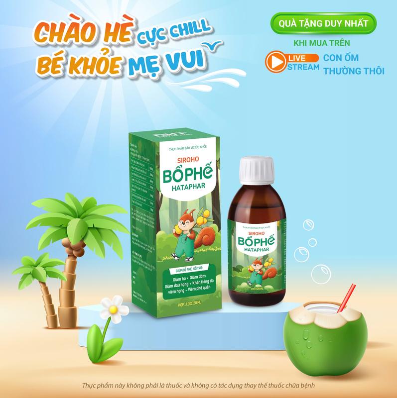 Siroho Bổ Phế Hataphar - Hỗ trợ giảm ho, long đờm, giảm đau họng, khản tiếng do viêm họng, viêm phế quản (lọ 120ml) 0