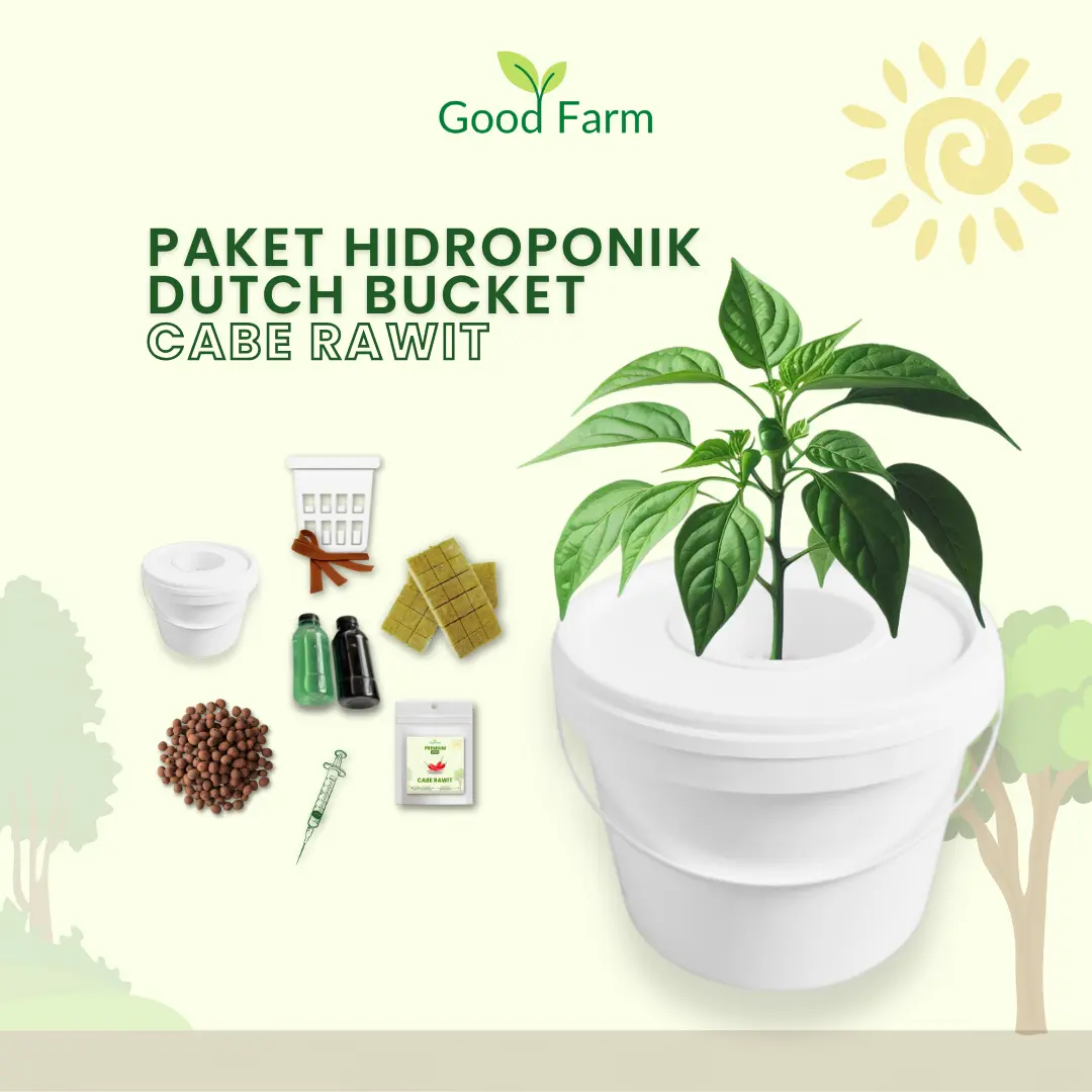 Goodfarm - Paket Hidroponik Lengkap Dutch Bucket Cabai Rawit