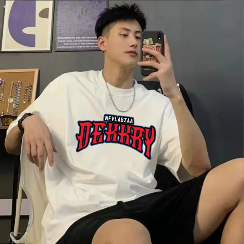 Surat T-shirt Atasan Baju Kaos Oversize Pria Putih Dewasa Distro Lengan Pendek Keren Premium Round Neck Street Style C114 Katun Tulisan Sablon Hitam Oblong 0
