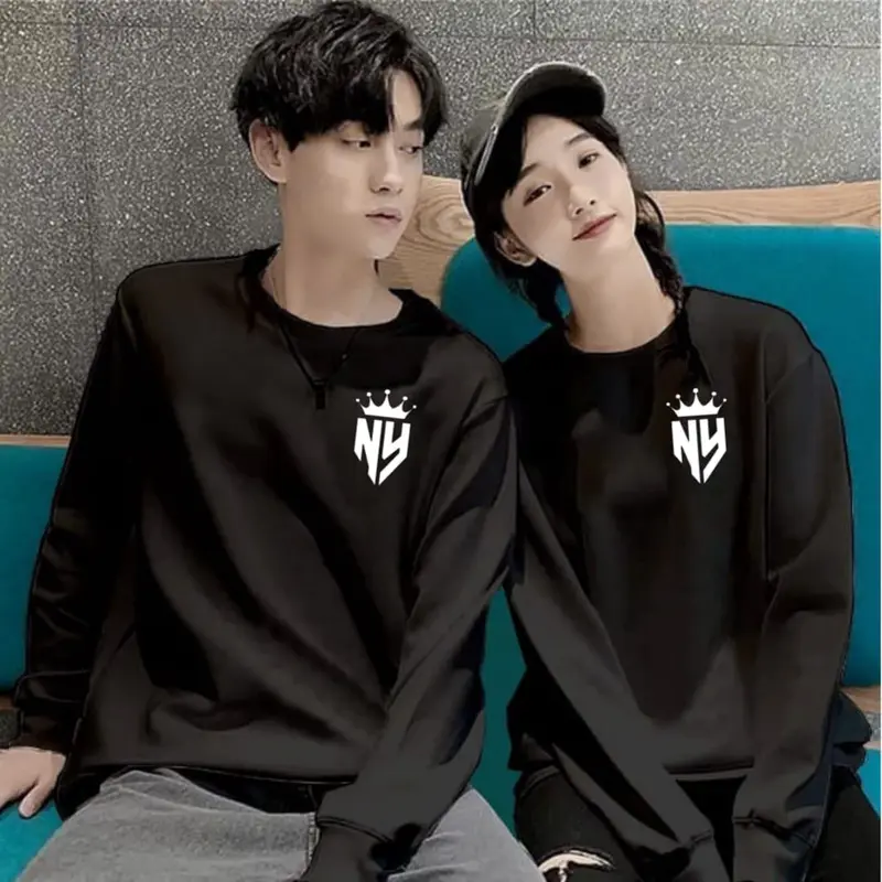 Atasan Lengan Panjang Couple Isi 2 Alya Edisi Logo QueeNY dan KingNY / Baju Couple / Kaos Couple Pasangan 1