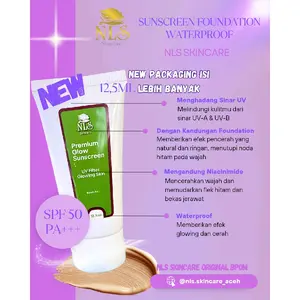 NLS Skincare Sunscreen Foundation Waterproof NLS Skincare SPF 50PA+++ dengan Niacinamide BPOM RI Aman Bumil dan Busui Original 100%