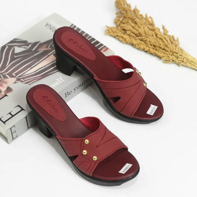Sandal wanita wedges sendal cewek selop slop tinggi kondangan kekinian terbaru murah ibu terlaris HPK03 6