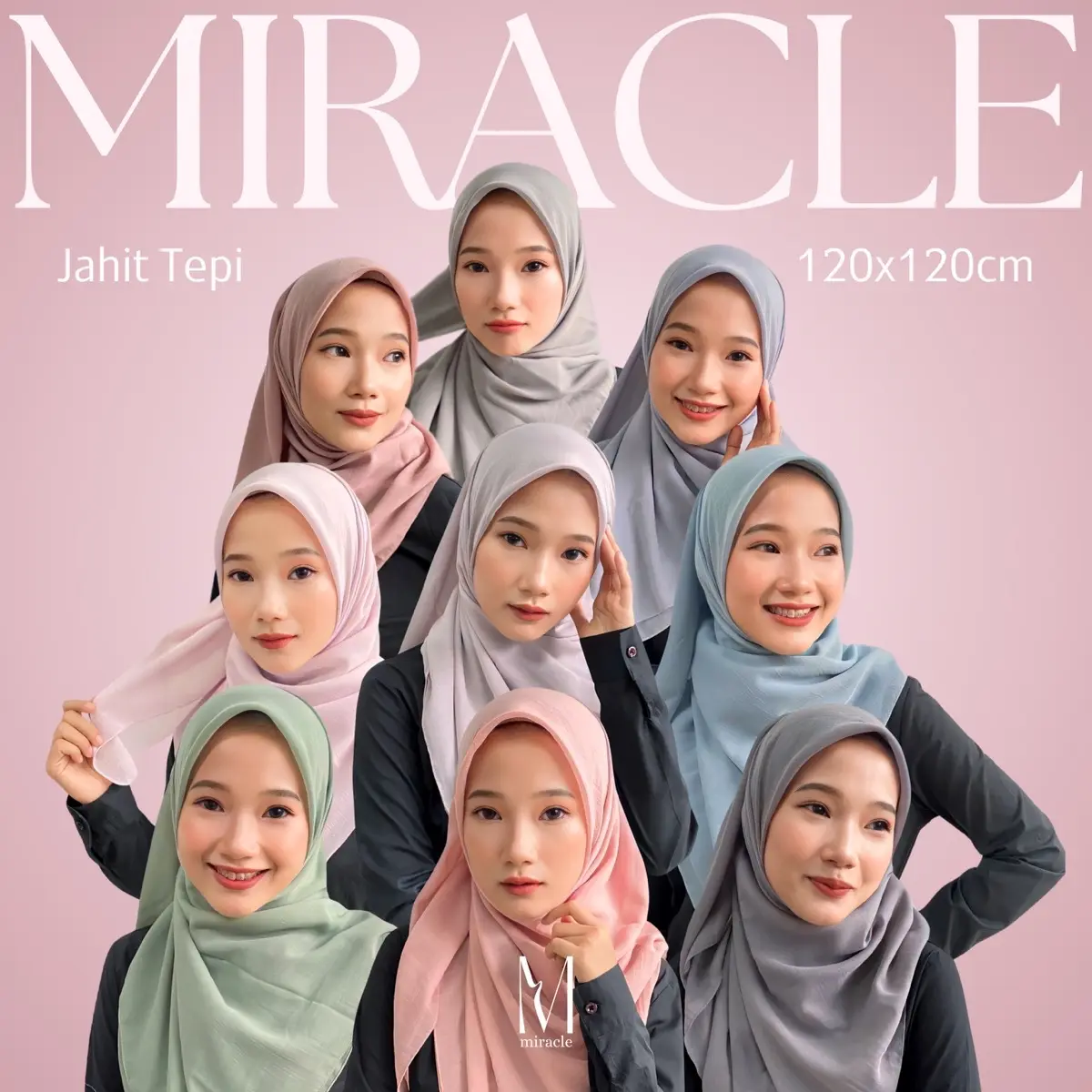 Miracle |Hijab Square | Voal Miracle Arabian | Size 120x120 |Finishing Jahit Tepi | Part II