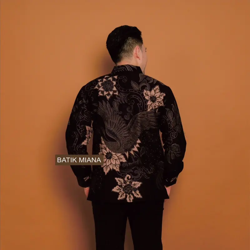 Kemeja Batik Pria ADINATA Bahan Katun Halus Lapis Furing Motif Bunga Reguler Fit Outfit Kondangan Nyaman 2